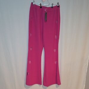 SHEIN Fuchsia Heart Cutout Flare Pants
